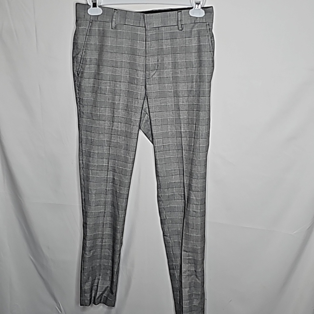 NWOT ASOS Design plaid black white business checkered career slacks pants sz 33